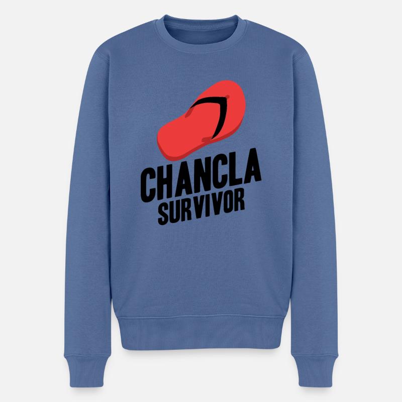 Chancla Survivant Espagnol Mexicain La - Pull Premium bio Homme - bleu pigeon