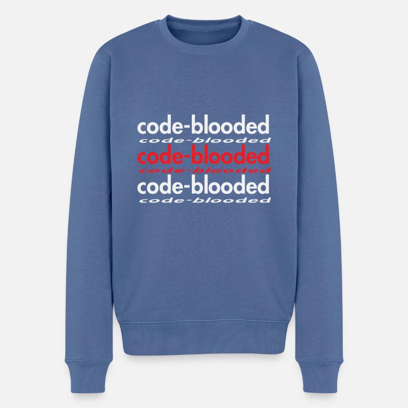 Code Blooded Programmer Coding Computer Science - Männer Premium Bio Pullover - Taubenblau