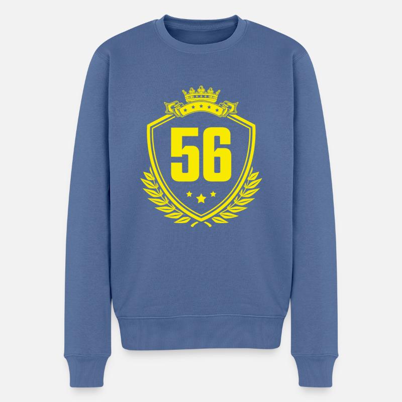 56 Nombre d’armoiries - Pull Premium bio Homme - bleu pigeon