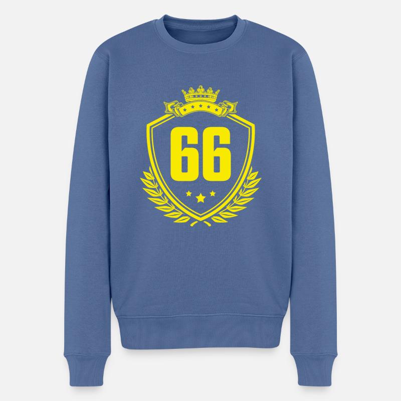 66 Nombre d’armoiries - Pull Premium bio Homme - bleu pigeon