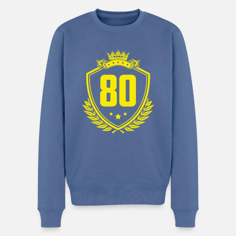 80 Nombre d’armoiries - Pull Premium bio Homme - bleu pigeon