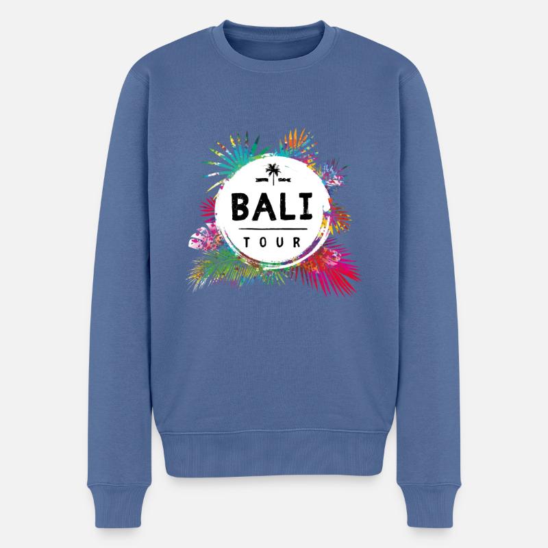 Bali Tour Bunt - Männer Premium Bio Pullover - Taubenblau