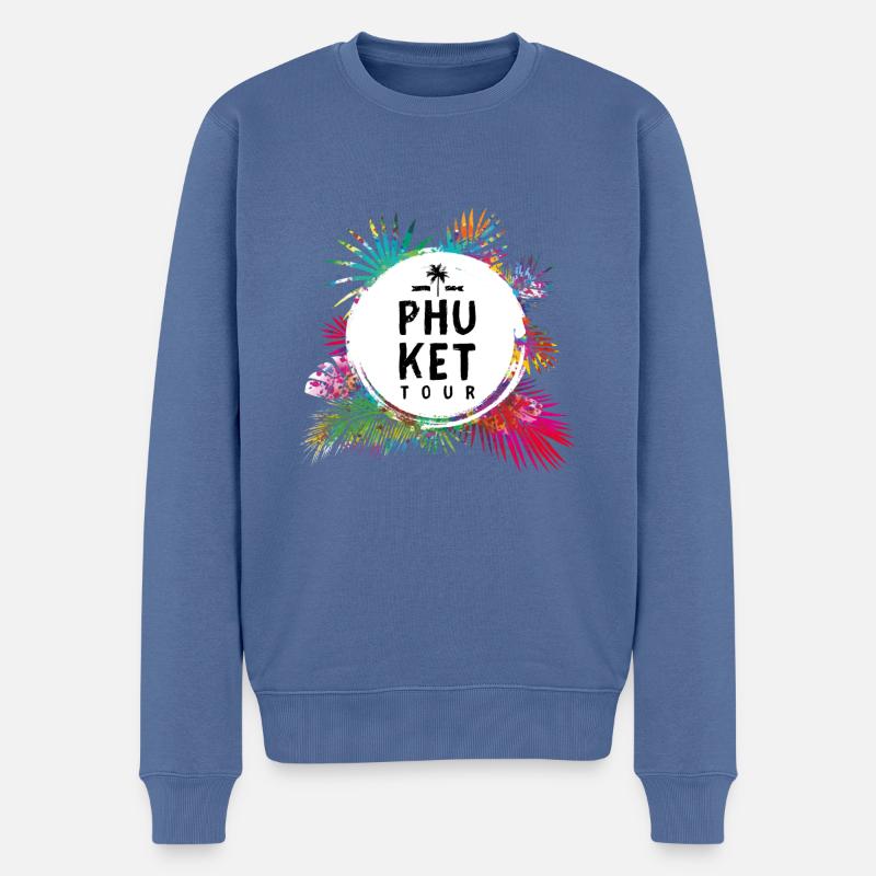 Phuket Tour Bunt - Männer Premium Bio Pullover - Taubenblau