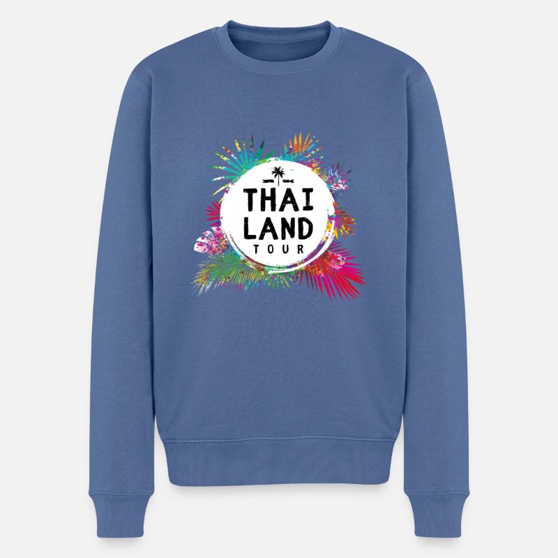 Thailand Tour Bunt - Männer Premium Bio Pullover - Taubenblau