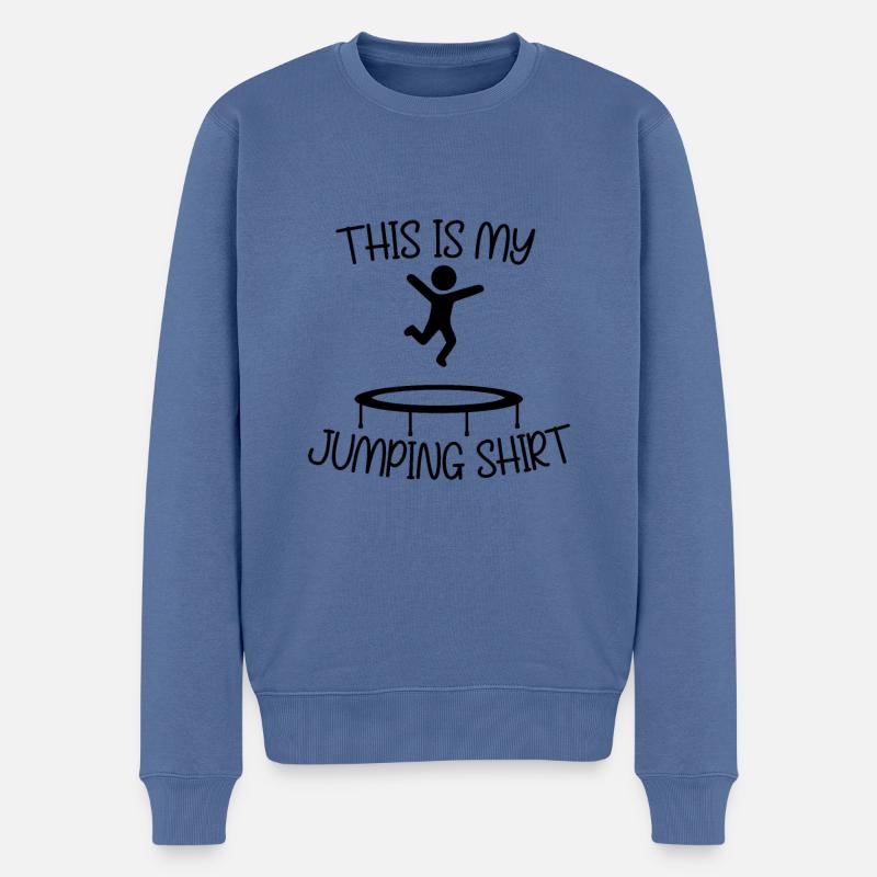 Springen als Therapie Trampolin Springer - Männer Premium Bio Pullover - Taubenblau
