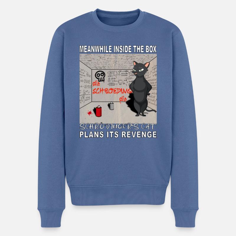 Inside the box: Schrödingers cat plans its REVENGE - Männer Premium Bio Pullover - Taubenblau