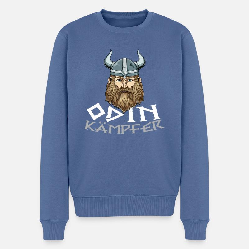 Odin Kämpfer - Walhalla Wikinger Krieger - Männer Premium Bio Pullover - Taubenblau