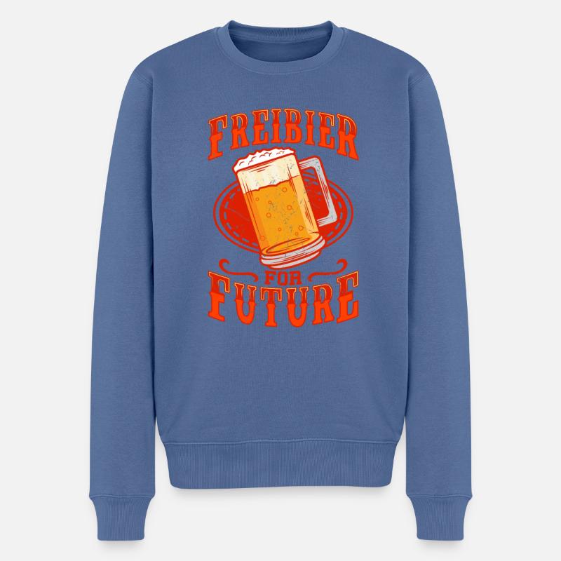 Biertrinker Freibier For Future - Männer Premium Bio Pullover - Taubenblau