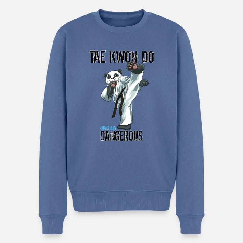 Lustiger Taekwondo Panda - Lustiger TKD - Männer Premium Bio Pullover - Taubenblau