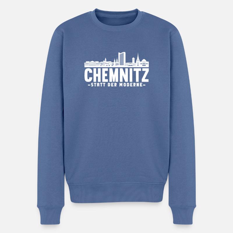 Karl Marx Stadt Stadt Statt der Moderne Chemnitz - Männer Premium Bio Pullover - Taubenblau