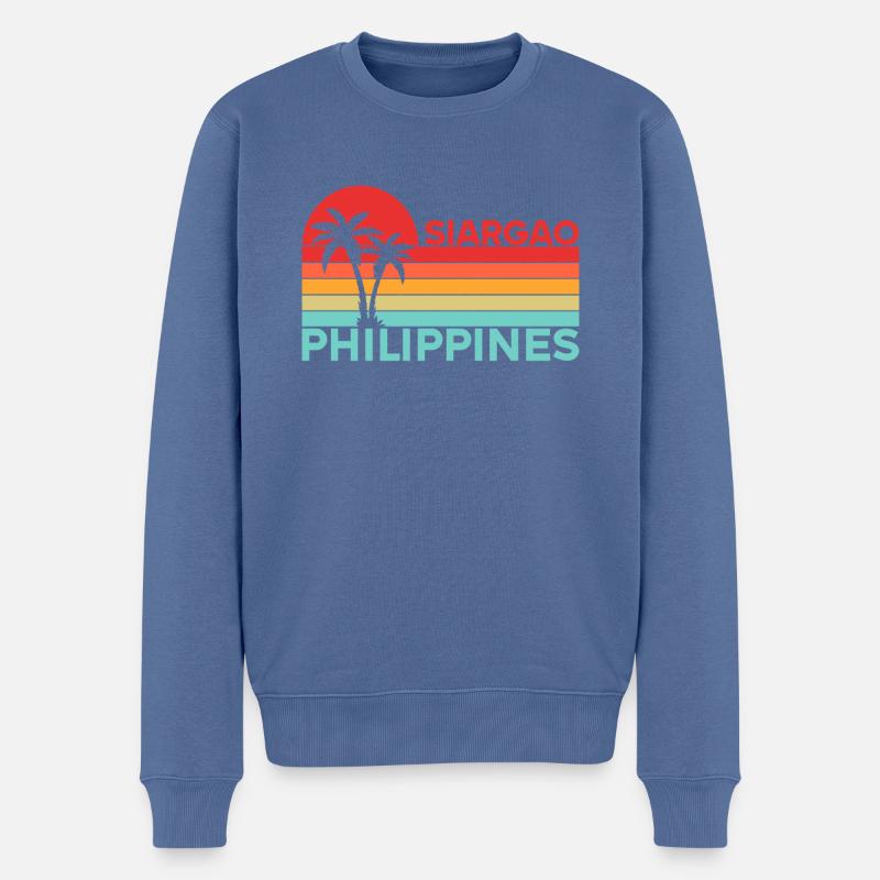 Vintage Urlaub Reise Siargao Philippinen Asien - Männer Premium Bio Pullover - Taubenblau