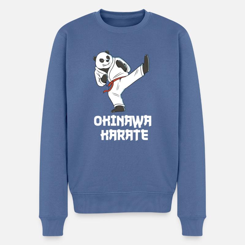 Okinawa Karate Panda - Karate Japanische - Männer Premium Bio Pullover - Taubenblau