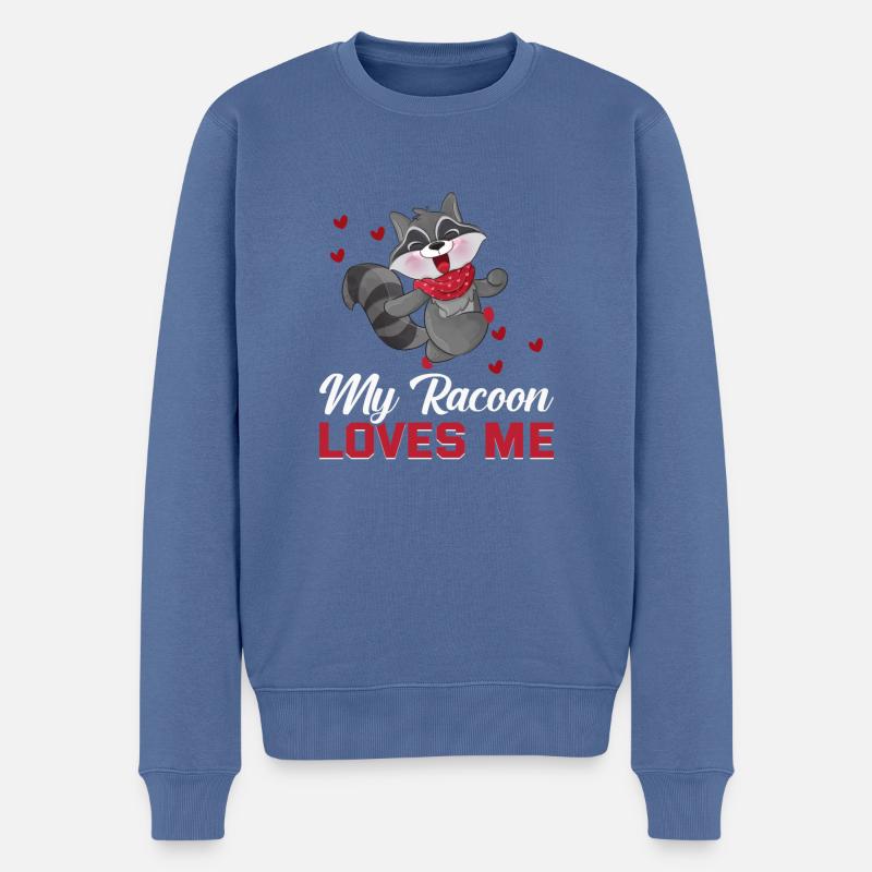 Mon raton laveur m’aime - Pull Premium bio Homme - bleu pigeon