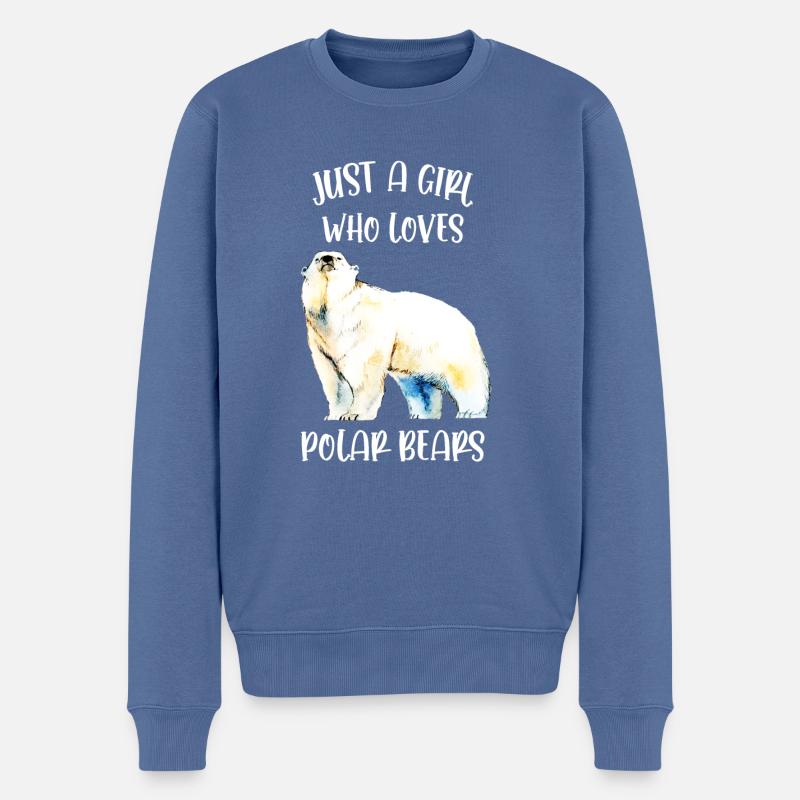 Nur ein Mädchen, das Eisbären liebt - Männer Premium Bio Pullover - Taubenblau