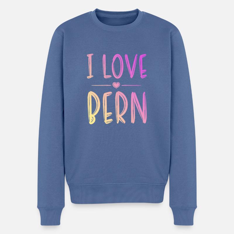 J’aime Berne - Pull Premium bio Homme - bleu pigeon