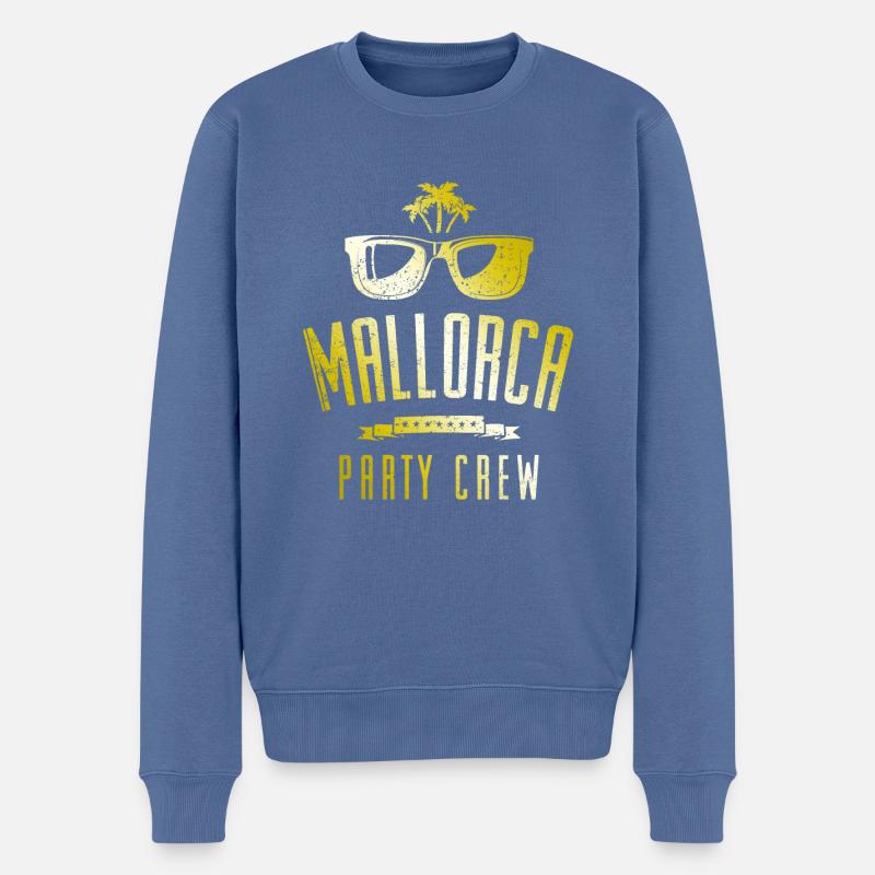 Mallorca Party Crew - Männer Premium Bio Pullover - Taubenblau
