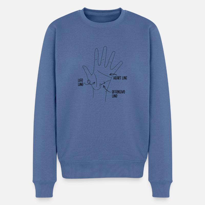 Palm Lesen Astrologie Handlesen Lustig - Männer Premium Bio Pullover - Taubenblau