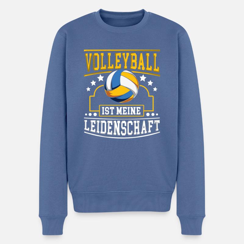 Volleyball ist meine Leidenschaft Geschenk - Männer Premium Bio Pullover - Taubenblau