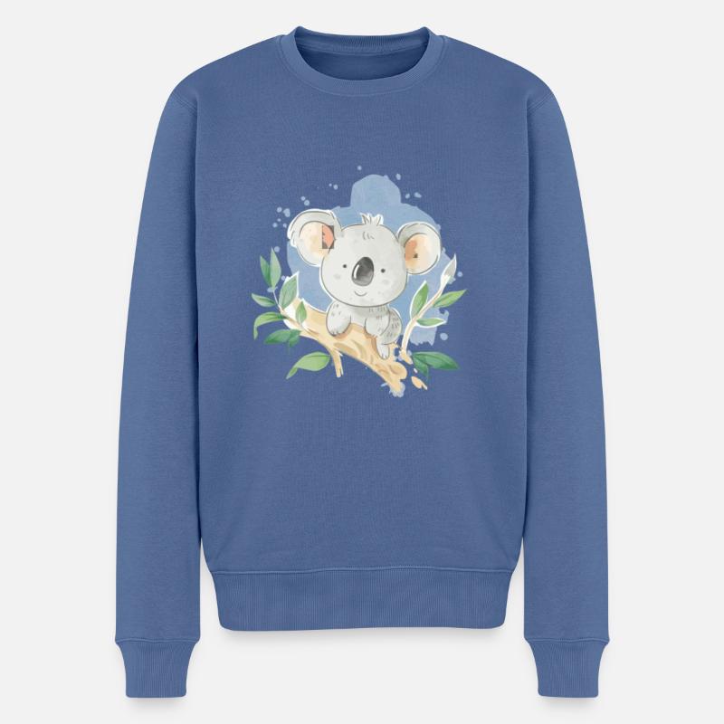 Koala Blue Olivia - Männer Premium Bio Pullover - Taubenblau