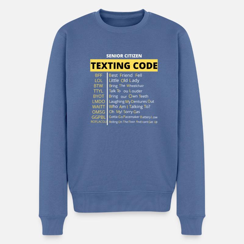Lustiger Senioren-SMS-Code-Design Opa - Männer Premium Bio Pullover - Taubenblau