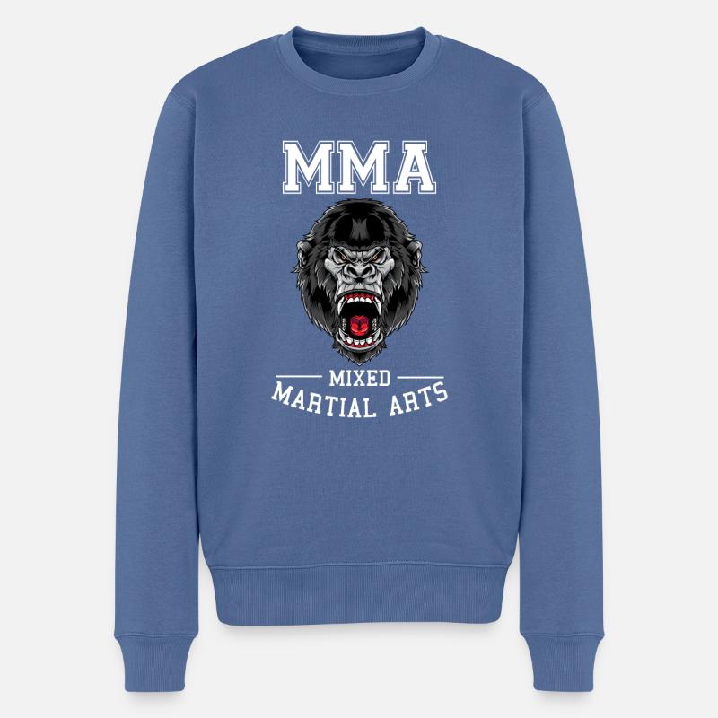 MMA-Gorilla - Männer Premium Bio Pullover - Taubenblau