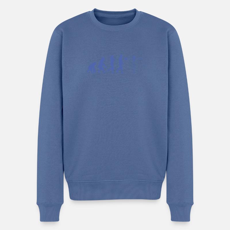 Kranführer Evolution - Männer Premium Bio Pullover - Taubenblau