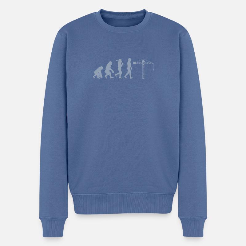 Kranführer Evolution - Männer Premium Bio Pullover - Taubenblau
