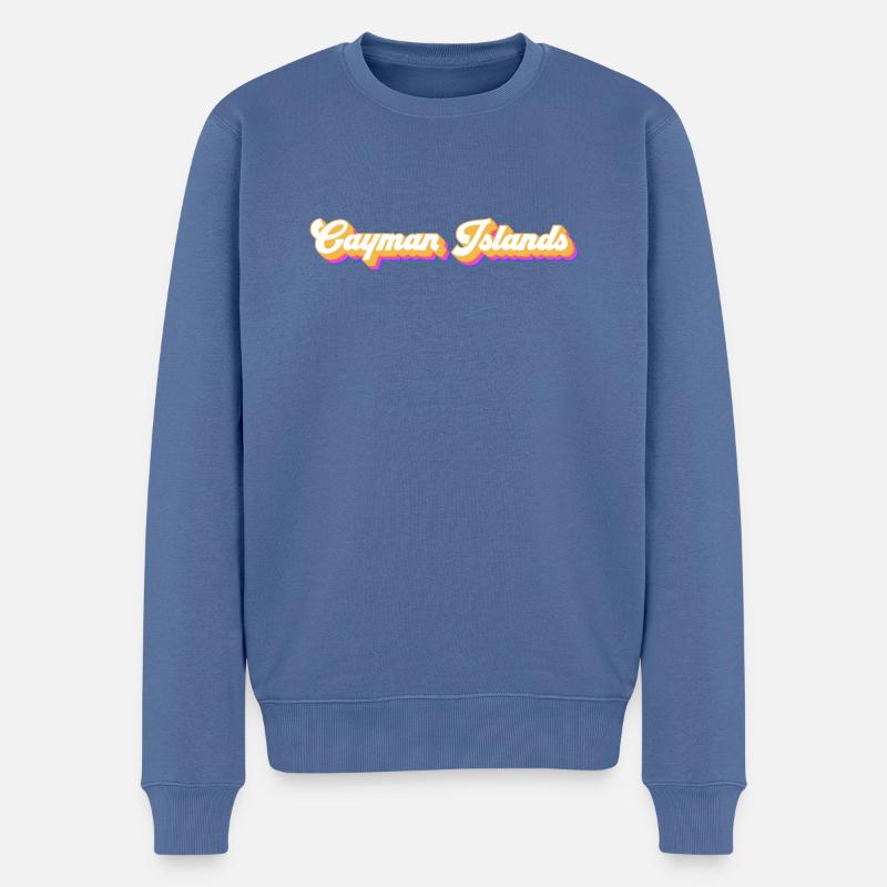Vintage Urlaub Reise Karibik Cayman Islands - Männer Premium Bio Pullover - Taubenblau