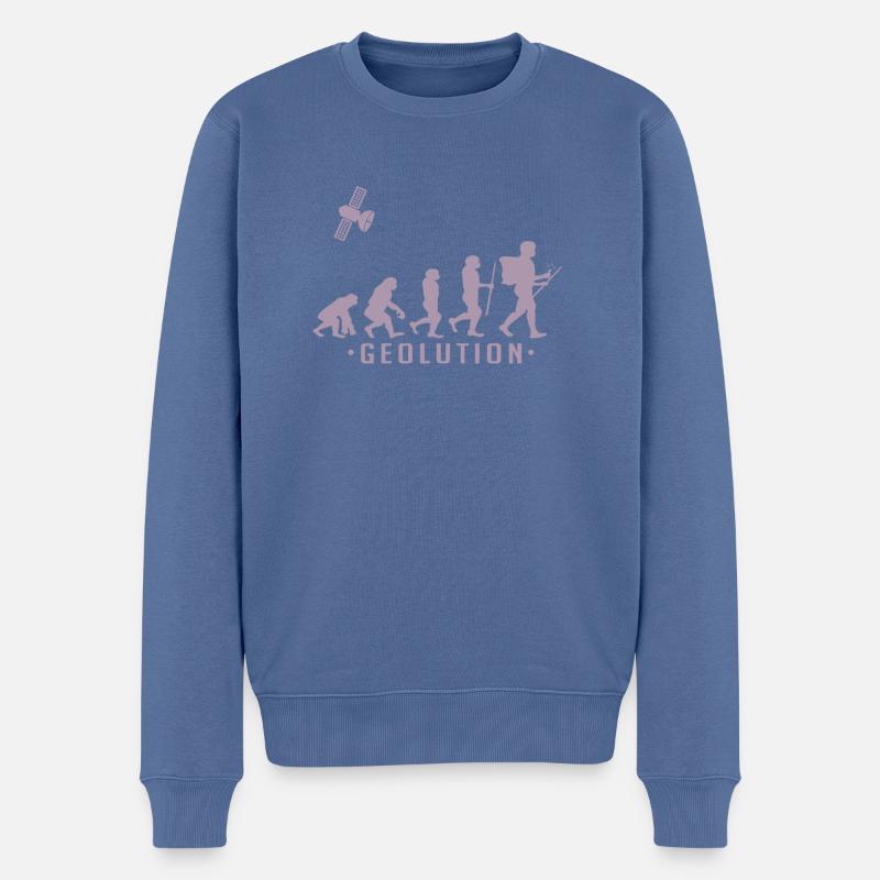 Geocaching evolution Shirt Geolution - Men's Premium Organic Jumper - stone blue