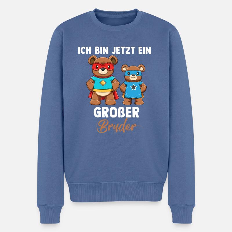 Niedliches Großer Bruder Geschenk - Großer Bruder - Männer Premium Bio Pullover - Taubenblau