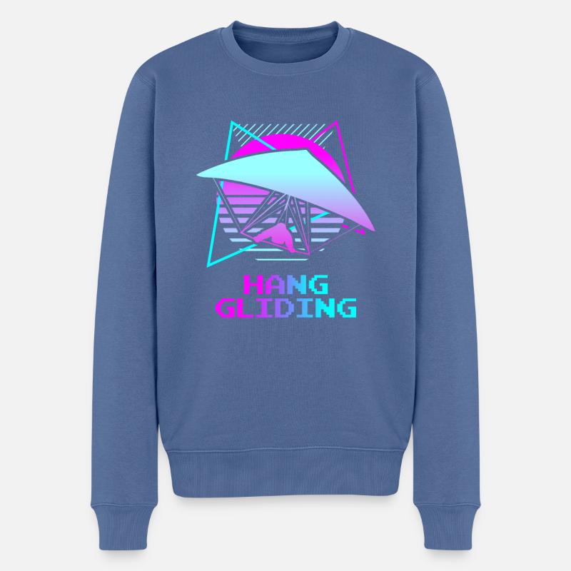 Retro Vintage Classic Hang Gliding Hang Glider - Männer Premium Bio Pullover - Taubenblau