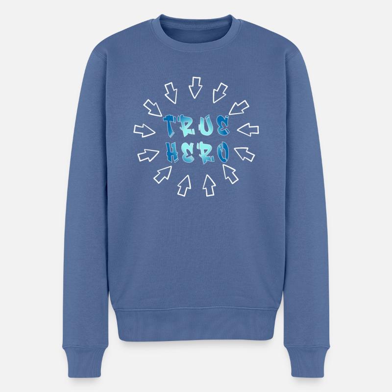 WAHRER HELD - VÉRITABLE HÉROS - Pull Premium bio Homme - bleu pigeon