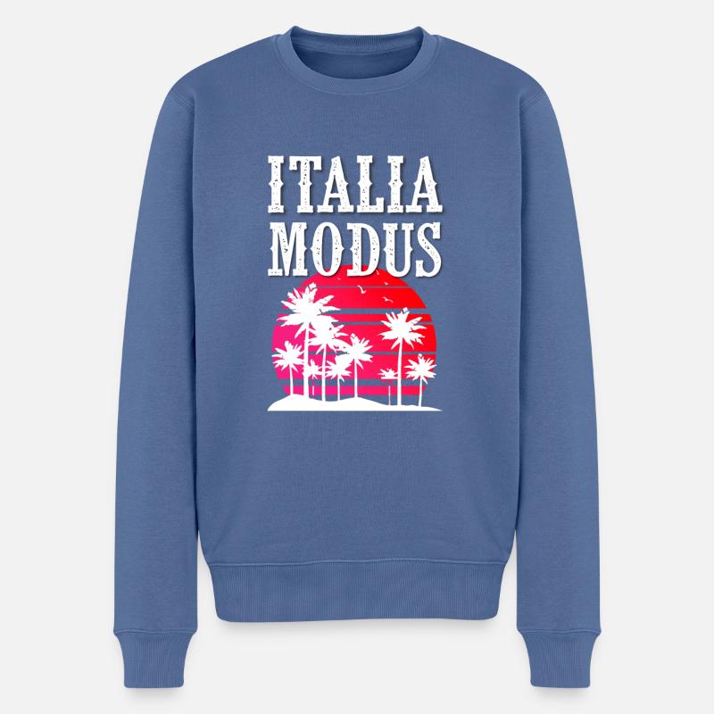 Italia Modus - Männer Premium Bio Pullover - Taubenblau