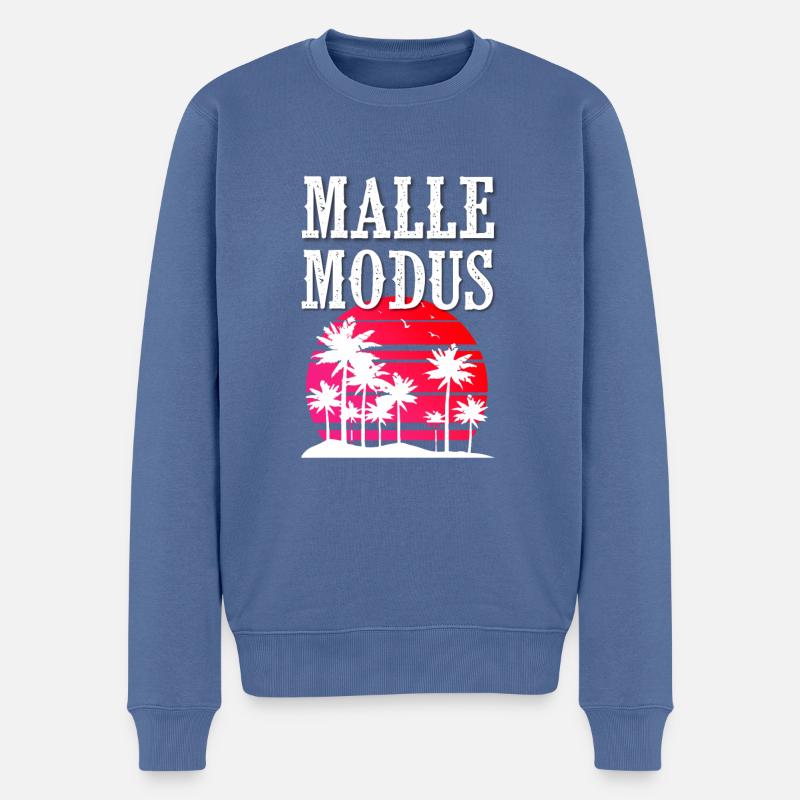 Malle Mode - Pull Premium bio Homme - bleu pigeon