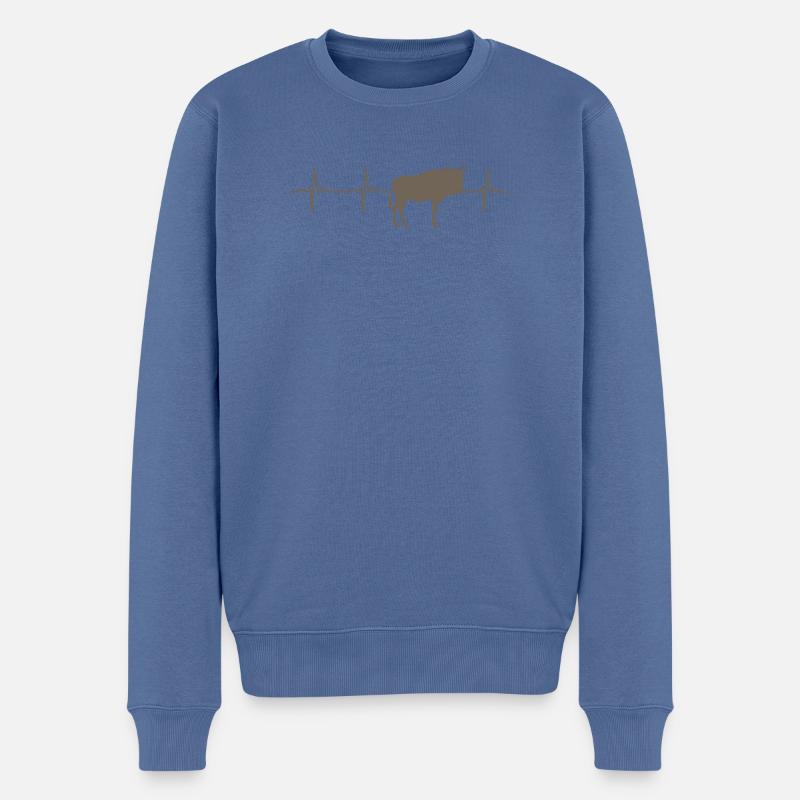 Gnu-herzschlag - Männer Premium Bio Pullover - Taubenblau