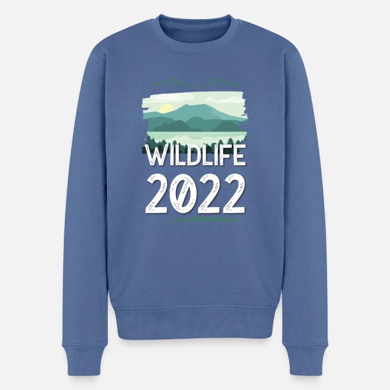 Wildlife 2022 - Männer Premium Bio Pullover - Taubenblau