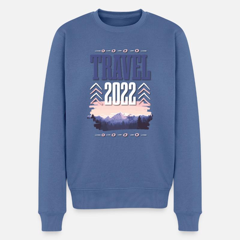 Voyage 2022 - Pull Premium bio Homme - bleu pigeon