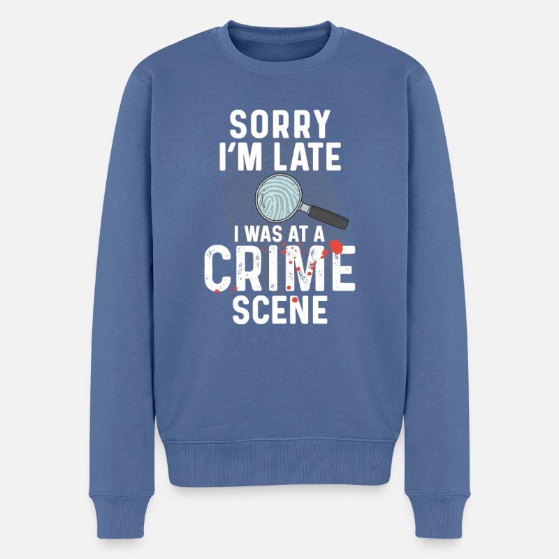 Spurensicherung - Kripo Polizei Kriminaltechnik - Männer Premium Bio Pullover - Taubenblau