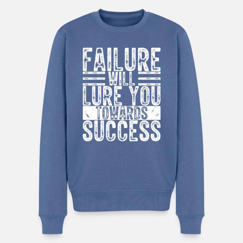 Inspirierend Positive Vibes Leben Motivationals - Männer Premium Bio Pullover - Taubenblau