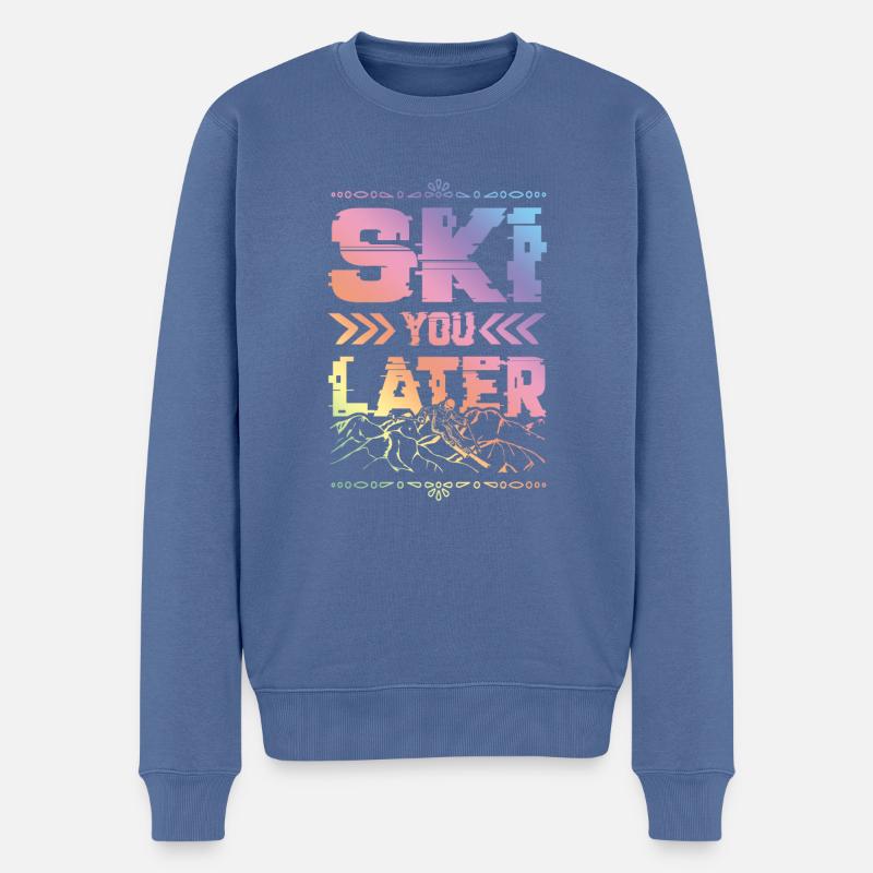 ski ski - Pull Premium bio Homme - bleu pigeon
