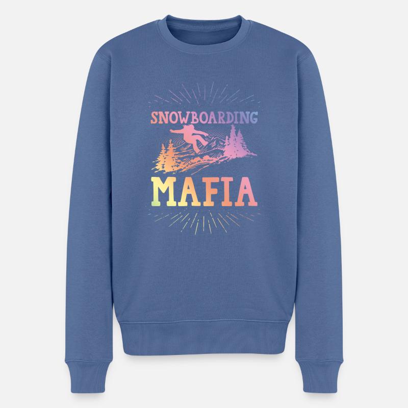 Mafia du snowboard - Pull Premium bio Homme - bleu pigeon