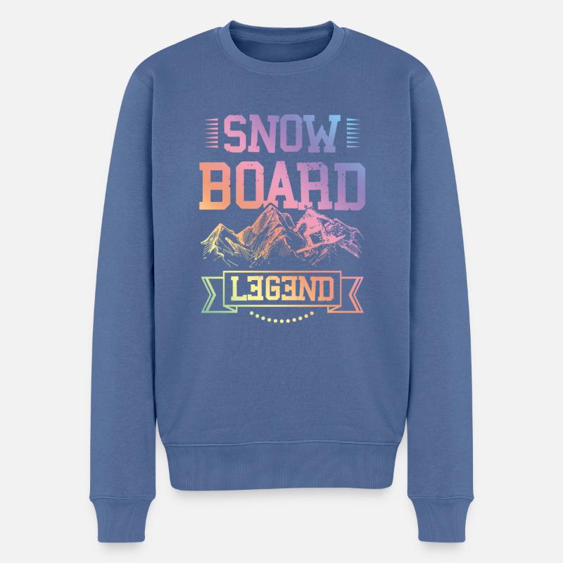 Snowboard Legend - Männer Premium Bio Pullover - Taubenblau