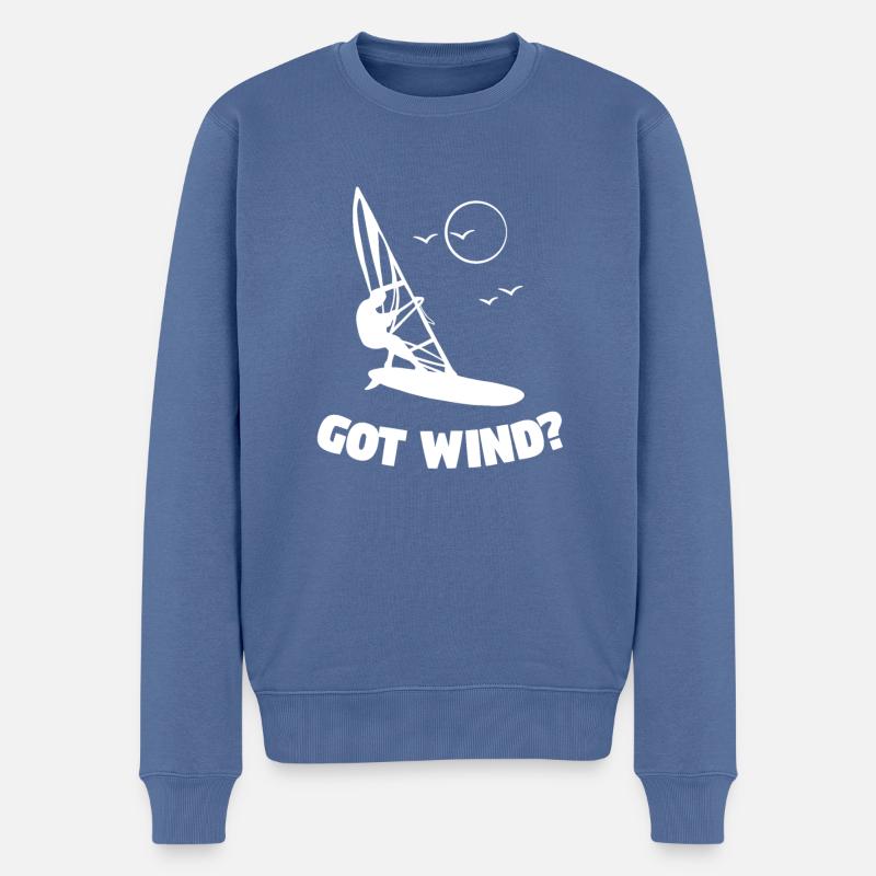 Vous avez Wind Windsurfing Windsurfer - Pull Premium bio Homme - bleu pigeon