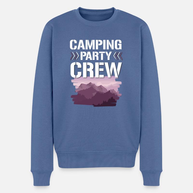 Camping Party Crew - Männer Premium Bio Pullover - Taubenblau