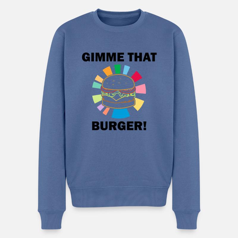Hamburger essen Köstlicher Burger Hobbykoch - Männer Premium Bio Pullover - Taubenblau
