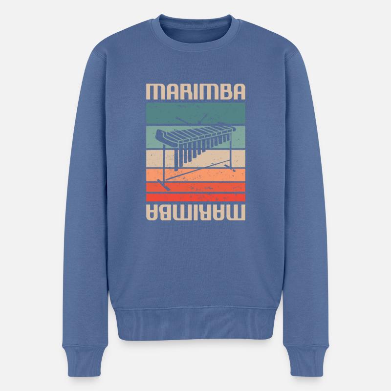 Retro Vintage Classic Marimba Player Instrument - Männer Premium Bio Pullover - Taubenblau