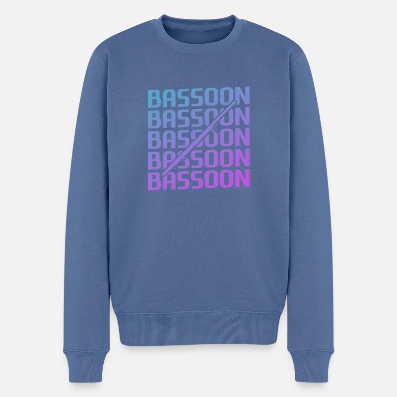 Retro Vintage Classic Bassoon Player Instrument - Männer Premium Bio Pullover - Taubenblau