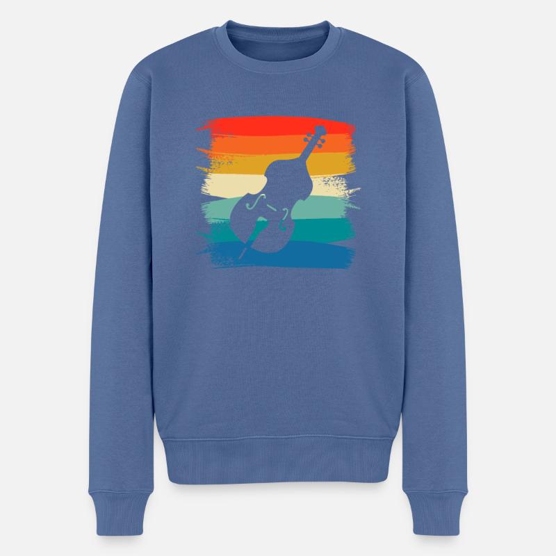 Retro Vintage Classic Cello Player Instrument - Männer Premium Bio Pullover - Taubenblau