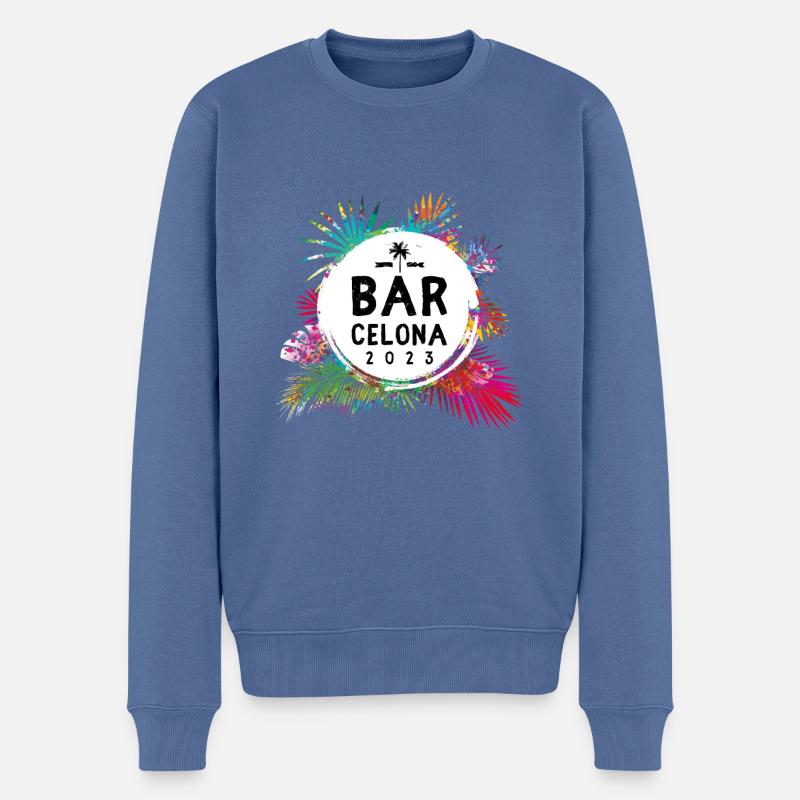 Barcelone 2023 coloré - Pull Premium bio Homme - bleu pigeon