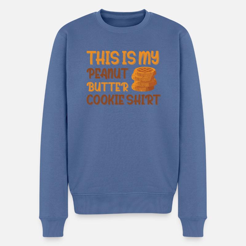 Süßes Erdnussbutterplätzchen - Männer Premium Bio Pullover - Taubenblau
